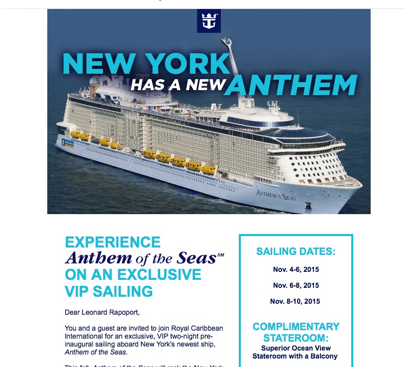 Invitation For Inaugural Cruise