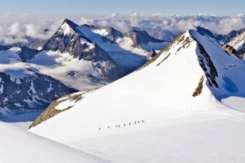 Ascent-A-team-of-British-climbers-approach-the-summit-of-the-Pingne-dArolla-Valais-Switzerland-August-2011