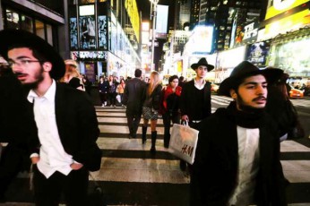 Hasidic Jews in Times Square, NYC