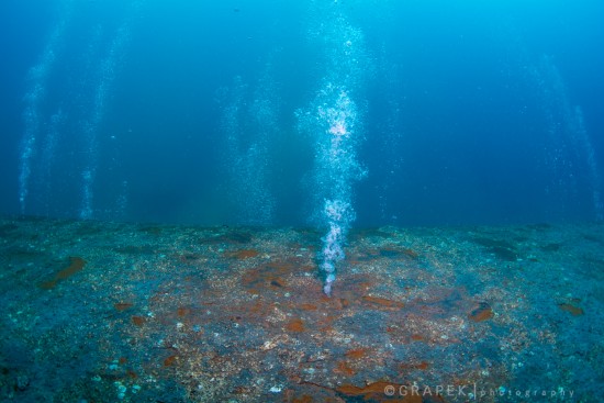 The bottom of the barge.  wide angle